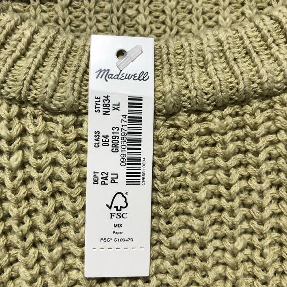 Madewell Womens Textural-Knit Pullover Sweater Green Size XL - Picture 7 of 12